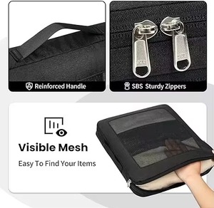 Ensemble de 8 cubes de compression en nylon pour bagages, design entièrement ouvert et visible, organiseur de bagages, sacs de <span class=keywords><strong>voyage</strong></span> tendance, essentiels de <span class=keywords><strong>voyage</strong></span> - Product Image 4