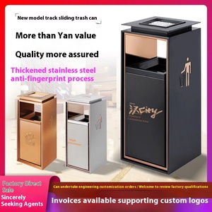 Thương mại nơi công cộng hành lang khói dập tắt được xây dựng trong sảnh khách sạn thép không gỉ Thùng rác có thể thang máy lối vào gạt tàn - Product Image 2