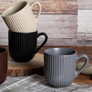 Tazze in ceramica a coste <span class=keywords><strong>HAPPY</strong></span> GO Set di 4 moderne tazze con finitura opaca per tazze da <span class=keywords><strong>caffè</strong></span> e tè in gres resistente - Product Image 2