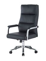 Chaise de bureau exécutive à dossier haut en cuir PU, chaise pivotante réglable pour ordinateur, base chromée, chaise de bureau ergonomique