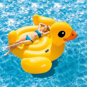 INTEX 57556 Mega aufblasbares gelbes Duck Island Beach Pool Float Spielzeug für Erwachsene und Kinder