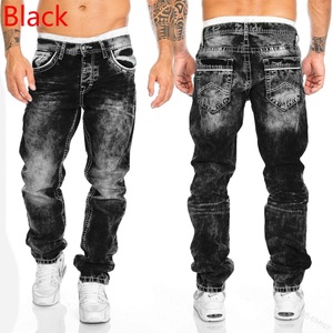 Jeans de Mezclilla con Diseño Personalizado, Lavado Ácido, Estilo Vintage, Degradado, con Costuras en Contraste, Corte <span class=keywords><strong>Recto</strong></span> Informal - Product Image 2