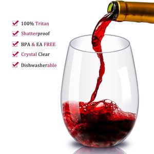 Verre à vin jetable en PET TRITAN, compatible lave-vaisselle, 4oz 6oz 8oz 10oz 12oz 14oz 16oz, <span class=keywords><strong>gobelet</strong></span> en <span class=keywords><strong>plastique</strong></span> transparent pour fête, vin <span class=keywords><strong>rouge</strong></span> - Product Image 2