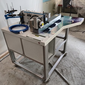 Máquina de coser industrial automática programable de pespunte recto para dobladillos de bolsillos de jeans, de cama plana, con motor de alta velocidad - Product Image 4