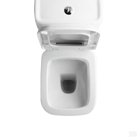 WC en céramique Ortonbath, deux pièces, à double chasse, à évacuation verticale (S-Trap), économie d'eau, design moderne pour usage hôtelier