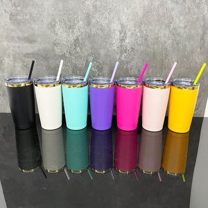 Custom LogoBulk Travel Mug Stainless Steel Powder Coated Black White Mixed <b>Mirror</b> Gold Plated 20oz Tumbler for Laser Engraving - Product Image 4