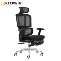 Chaise de bureau en maille, chaise de visiteur, chaise de conférence noire à pieds fixes, vente en gros à Foshan, Chine