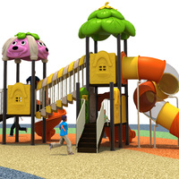 Équipement en plastique extérieur de parc d'attractions de glissière de terrain de jeu d'enfants