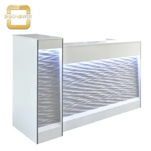 Éclairage LED Bar de réception Fabrication de présentoirs de réception Meubles de salon de manucure pour dessus en marbre Bureau de réception Beauté