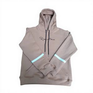 Sudadera con Capucha Vintage Personalizada con Estampado y Bordado, de Poliéster/Algodón Grueso, con Franja Lateral Blanca y Negra, para Hombre - Product Image 1