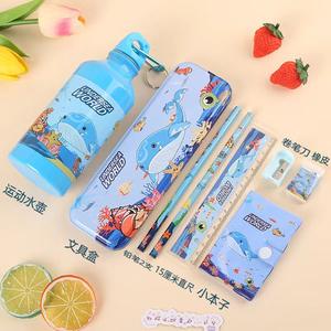 ชุดเครื่องเขียนลายการ์ตูนพลาสติกในกล่องของขวัญสีฟ้า/ชมพู สำหรับเด็กนักเรียนชายและหญิง ลายหมีโดราเอมอน - Product Image 3