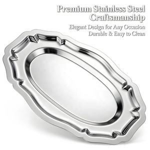 Bandeja Ovalada de Acero Inoxidable 304 al Mejor Precio, Plato de Grado Alimenticio, Profundo y Grueso con Diseño Clásico y Técnica de Esmalte de Color - Product Image 3