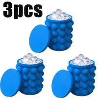 1-3 stuks ijsblokjesvorm ijsbak grote siliconen ijs emmer (2-in-1) ronde ijs emmer voor bars, clubs, restaurants, keuken, drankgereedschap