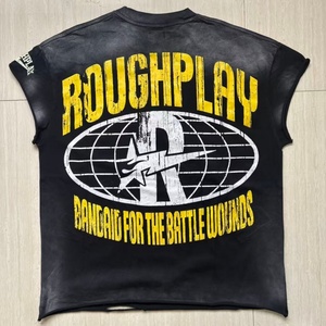 Camisetas RoughPlay con Pedrería, Ropa Masculina de Alta Gama, 100% Algodón, Camisetas Lavadas con Efecto Agua, Impresión Digital HD con Diamantes - Product Image 2