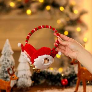 ที่ปิดหูอบอุ่นรูปการ์ตูนซานต้าสำหรับเทศกาลคริสต์มาสของตกแต่งงานปาร์ตี้ของเด็กๆพร้อมไส้คอตตอน PP ช่วยบรรเทาความเครียด - Product Image 5