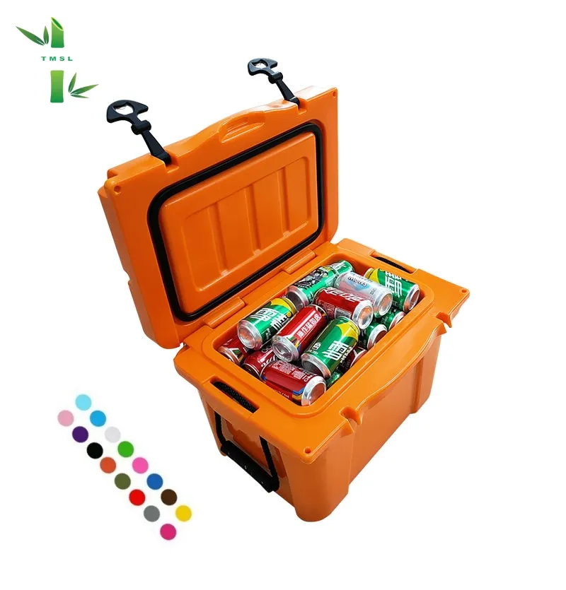 AMAZ0N Popular YETl wholesale 25L rotomolded insulated LLDPE cooler box plastic hard cooler custom ice cooling chest for camping