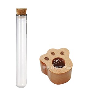Wooden <b>Cat</b> Whisker Keepsake Box Paw Shape Test Tube Base Pet Hair Storage Handmade Solid Wood Secure Design - Product Image 5