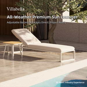Chaise longue en aluminium Mobilier d'extérieur Mobilier de patio moderne et luxueux Piscine Plage Jardin Lounger - Product Image 1