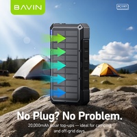 BAVIN mejor calidad más potente PC1197 20000mAh Solar 35W Solaire cargador portátil banco de energía