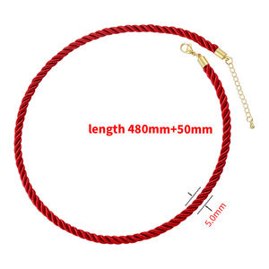 Nouveau gros 5mm torsadé <span class=keywords><strong>soie</strong></span> chaîne corde chaînes à la main tressé coloré <span class=keywords><strong>cordon</strong></span> collier or serrure <span class=keywords><strong>fermoir</strong></span> bijoux à la mode - Product Image 2