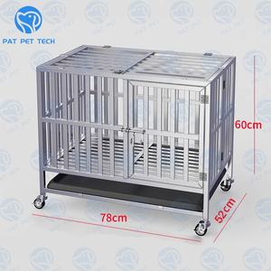 PAT PET <span class=keywords><strong>Cage</strong></span> pour chien d'extérieur en acier inoxydable, portable et pliable, chenil pour chien avec plateau en PVC - Product Image 3