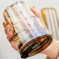 Gobelet en verre de 13 oz, anti-fuite, avec couvercle à paille, à parois épaisses, réutilisable, transparent, compatible lave-vaisselle, pour café glacé, thé et jus