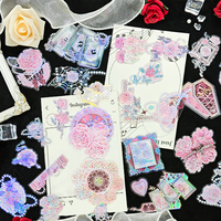 Autocollants transparents en PET holographique argenté personnalisés OEM pour scrapbooking