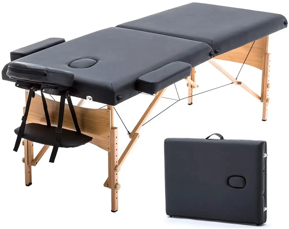 Высококачественная двухслойная деревянная массажная кровать из ПВХ кожи портативный массажный стол для спа