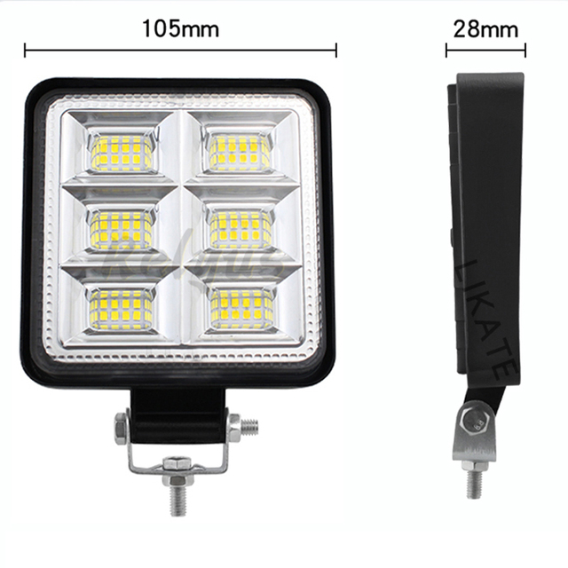 Hot Sale High Quality Multifunctional 48LED 144W 12V 24V LED Spotlight 4 Inch Square Auto Truck Off Road Car Light Accessories