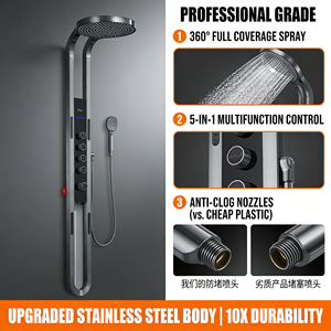 Panel de Ducha para Baño Grifo Termostático LED Inteligente Moderno Kit de Sistema de Mezclador de Lluvia Duchas de Baño - Product Image 3