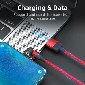 Cargador magnético giratorio en stock al por mayor, cable de carga rápida 3 en 1 en forma de L y cable de datos USB recto 3A para Android tipo <span class=keywords><strong>C</strong></span> - Product Image 3