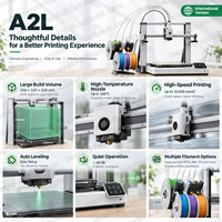 A2L Combo Bambo Versi Global Printer 3D Ukuran Besar Laris Manis Langsung dari Pabrik Kalibrasi Otomatis Cerdas untuk Proyek Kreatif