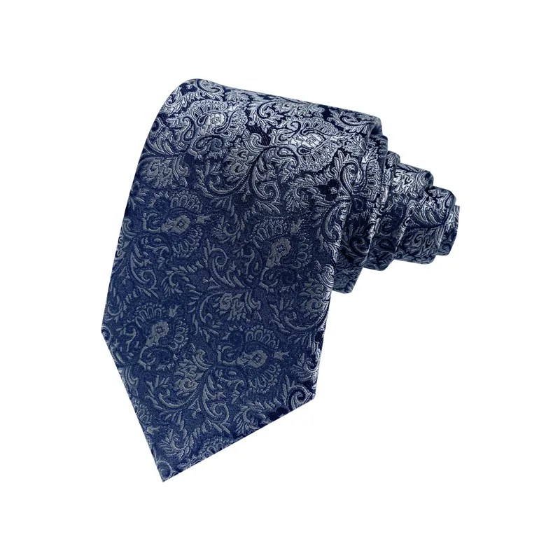 Jacquard Tie Woven Jacquard Neckties Official Custom Geometric Design Woven Mens Silk Material Blue Color Fashion Company Logo Tie