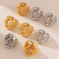 Bague Gaovo Esthétique Vintage Géométrique en Écaille de Tortue, Plaqué Or 18K, Acier Inoxydable, Design Premium, Bijou Tendance
