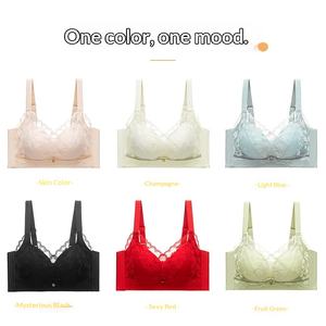 Sujetador de encaje sólido de nailon ultra grueso de 5 <span class=keywords><strong>cm</strong></span>, sin aros, copa 3/4, para pecho pequeño y plano, antideslizante, con ajuste superior. - Product Image 4