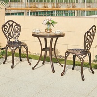 ble basse durable pour 2 personnes en fonte d'aluminium pour villa, patio, balcon, chaises de table carrées pour bistro français