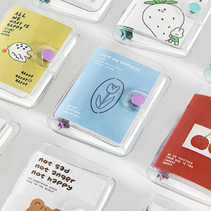 Mini Planner Cover Notebook Clear Plastic 3 Ring Binder Notebook Supplies