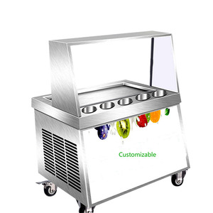 New Mini phẳng Pan Fry Ice Roll máy để làm trái cây có hương vị chiên kem cuộn Điều kiện Mới - Product Image 2