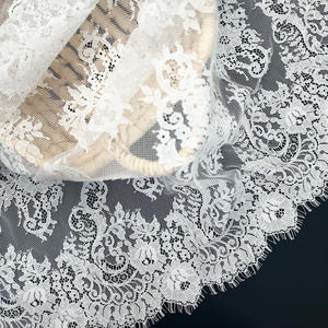 YY yüksek kaliteli çiçek pamuk naylon örgü gelin beyaz kirpik fransız dantel kumaş düğün ve kadınlar için giysi elbise - Product Image 1