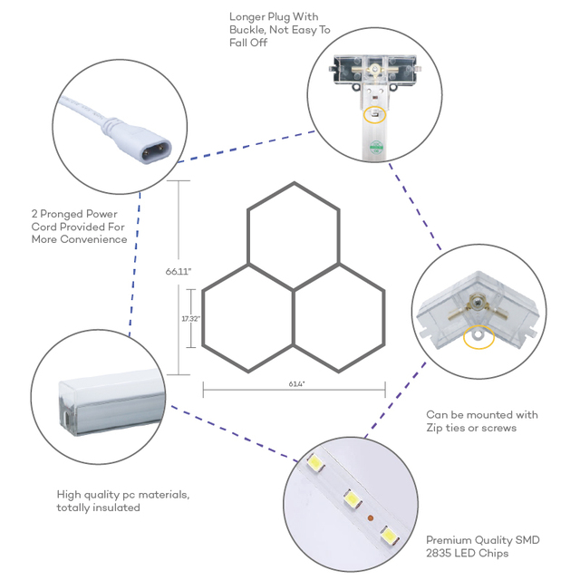 Workshop Honeycomb Ceiling Led 2410mm*4780mm Hexagon Light Led Light Grid