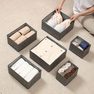 Faltbares Schubladen-<span class=keywords><strong>Organizer</strong></span>-Set für Unterwäsche - Stapelbare Stoff-Aufbewahrungsboxen für Kleidung, Unterwäsche, Kommoden-Trennwände, Schlafzimmer, Kleiderschrank - Product Image 5