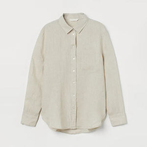<span class=keywords><strong>Camicia</strong></span> di <span class=keywords><strong>lino</strong></span> leggero traspirante di alta qualità da <span class=keywords><strong>donna</strong></span> Casual <span class=keywords><strong>Beige</strong></span> bianco manica lunga lusso <span class=keywords><strong>camicia</strong></span> di <span class=keywords><strong>lino</strong></span> abbottonata - Product Image 5