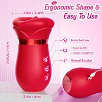 Saugender Rosen-Vibrator mit Großer Öffnung, Anales Spielzeug, Klitoris-Stimulator, Nippel- und G-Punkt-Stimulator, Zungen-Leck-Vibrator, Erotikspielzeug für Frauen