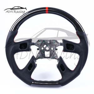 Volant en fibre de carbone noire avec cuir pour <span class=keywords><strong>Chevrolet</strong></span> <span class=keywords><strong>Silverado</strong></span> Trailblazer <span class=keywords><strong>SS</strong></span> GMC <span class=keywords><strong>2003</strong></span>+ - Product Image 2