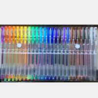 Paquete de 24 Bolígrafos de Gel de Plástico Impresos de 0.7mm con Purpurina, 24 Colores Disponibles para Uso en Oficina y Escuela, Dollar Store