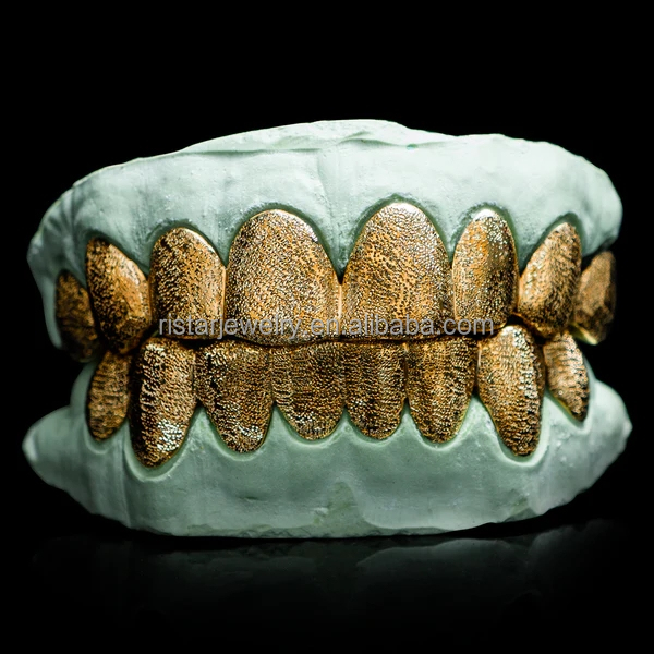 Fine Jewelry Hip Hop Teeth Grills 10k 14k 18k Gold Plating Solid 925 Sterling Silver Diamond Dust Teeth Grillz for Men Women