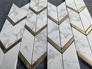 Thiết kế thời trang nhà đá cẩm thạch tam giác khảm nội thất nóng bán thiên nhiên đá gạch cho khảm - Product Image 5