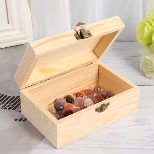 Chưa hoàn thành hình chữ nhật đồng bằng gỗ thông Hộp quà tặng handmade bản lề nắp cho hàng thủ công lưu trữ nước hoa hiển thị Laser in Quà Tặng đóng gói - Product Image 1
