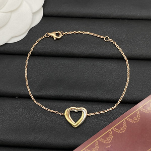 Bracelet cœur à trois anneaux tricolore de style <span class=keywords><strong>Cartier</strong></span> pour femmes, bracelet de luxe haut de gamme - Product Image 2