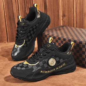 Zapatillas deportivas de invierno de caña alta con cordones, transpirables, para caminar, con amortiguación, parte superior de microfibra y malla, suela de goma duradera para hombre - Product Image 3